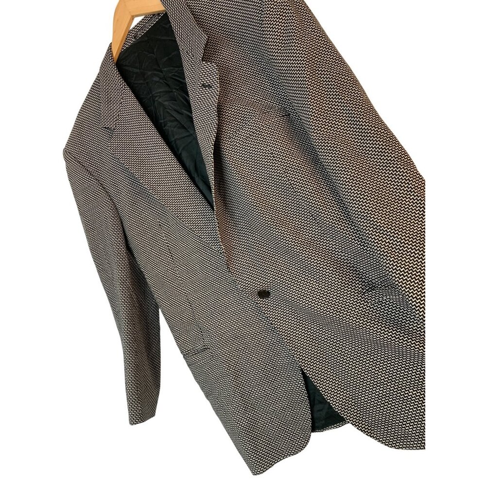 VTG V2 Versace Wool Sport Coat Zigzag Switzerland Neiman Marcus 44L 9097